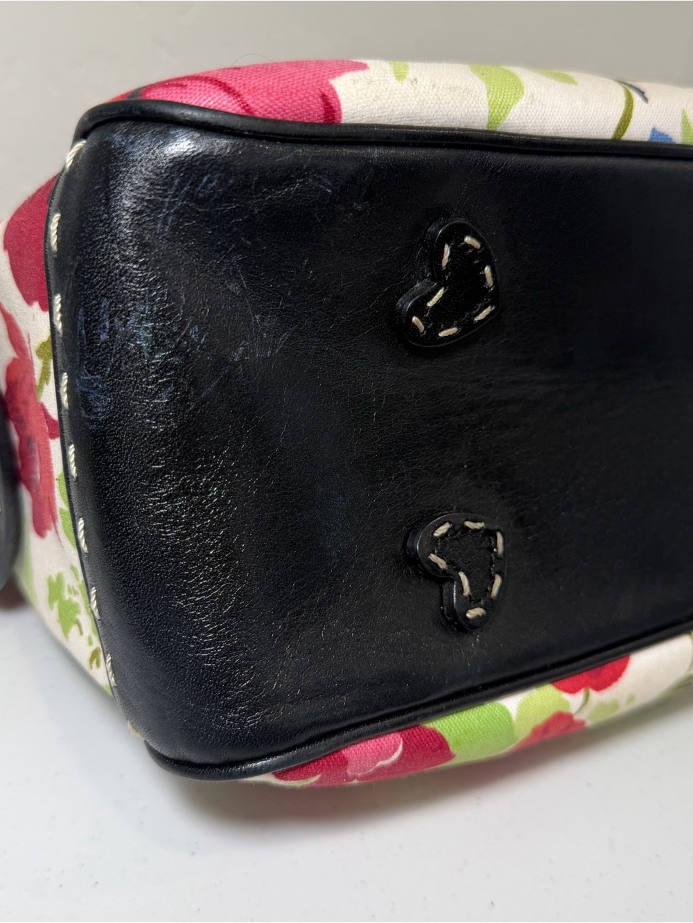 Brighton Bea Floral Canvas Leather Trim Shoulder Bag - Picture 6 of 15